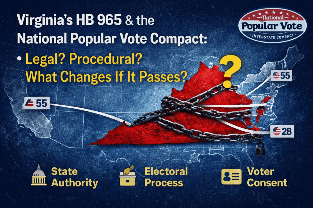 Virginia’s HB 965 and the National Popular Vote Compact: How It Works—and What Changes If It&nbsp;Passes