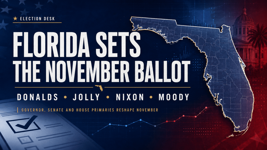 Donalds, Jolly Advance in Florida Governor’s Race; Nixon Upsets Vindman in Senate Primary as GOP Incumbent Falls in&nbsp;FL-07
