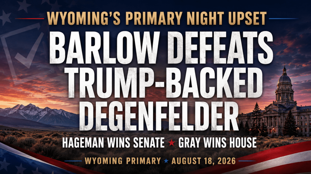 Barlow Upsets Trump-Backed Degenfelder in Wyoming Governor’s Race; Hageman, Gray Win Crowded Federal&nbsp;Primaries