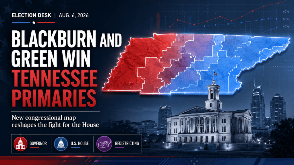 Blackburn and Green Win Governor’s Race Primaries as Tennessee’s New Congressional Map Reshapes the House&nbsp;Delegation