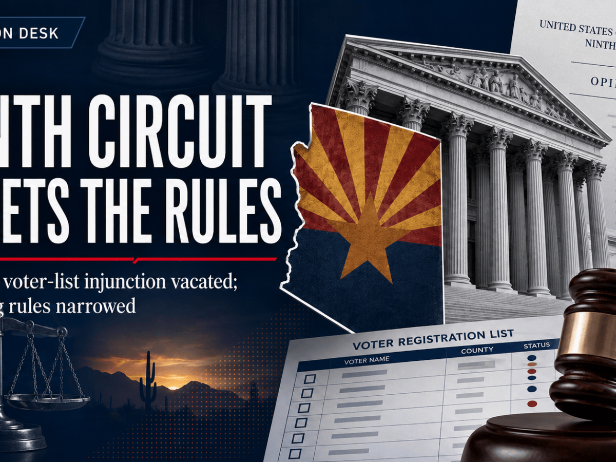 Ninth Circuit, Sitting En Banc, Vacates Injunction on Arizona Voter-List Provisions, Narrows Standing&nbsp;Rules