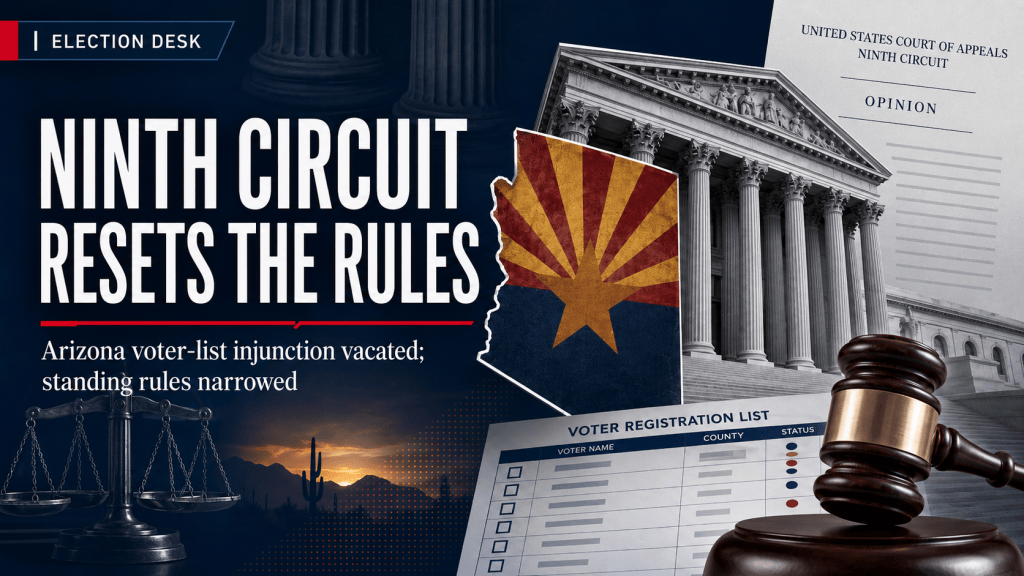 Ninth Circuit, Sitting En Banc, Vacates Injunction on Arizona Voter-List Provisions, Narrows Standing&nbsp;Rules